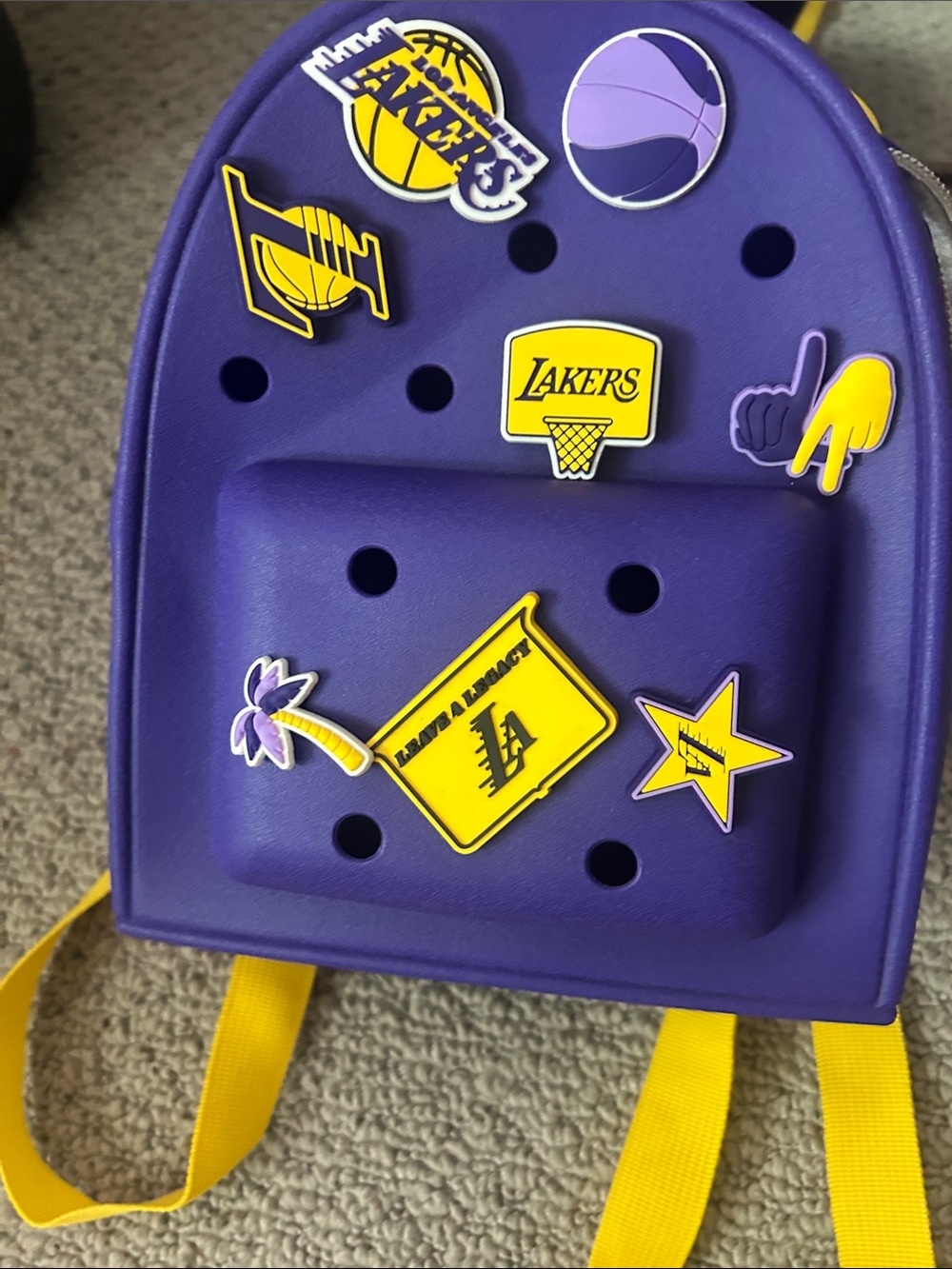 Los Angeles Lakers Purple Mini Backpack with Yellow Accents - Picture 5 of 6